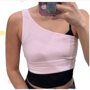 Lululemon 6 Pink One-Shoulder Crop Top
